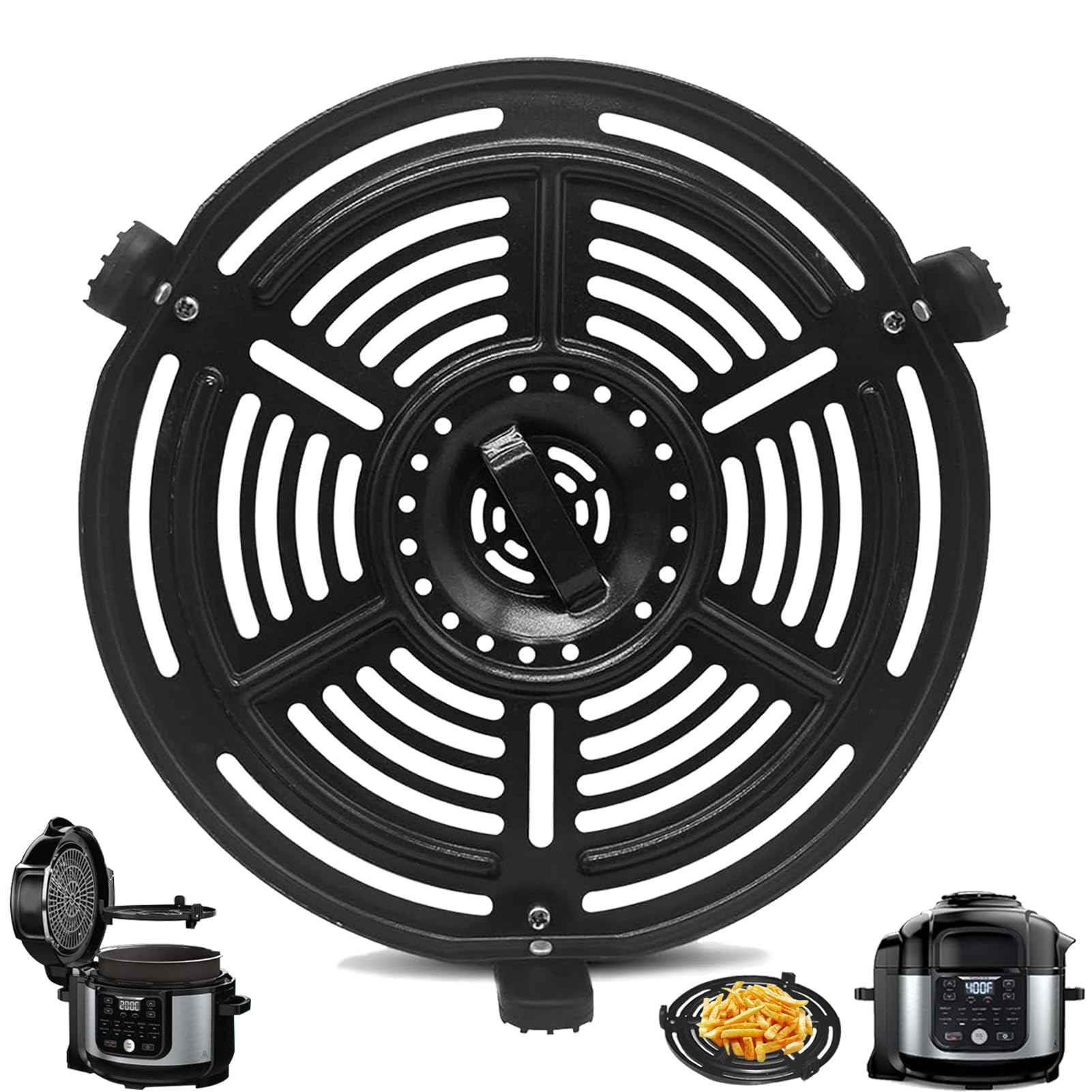 Air Fryer Grill Pan for Ninja FD302 6.5 Qt FD101 5 Qt OS401 5 Qt Pressure Cooker Air Fryer, Air Fryer Accessories Tray Grill Plate Crisper Plate Replacement Parts for Ninja OP302 OP305 FD305 Air Fryer