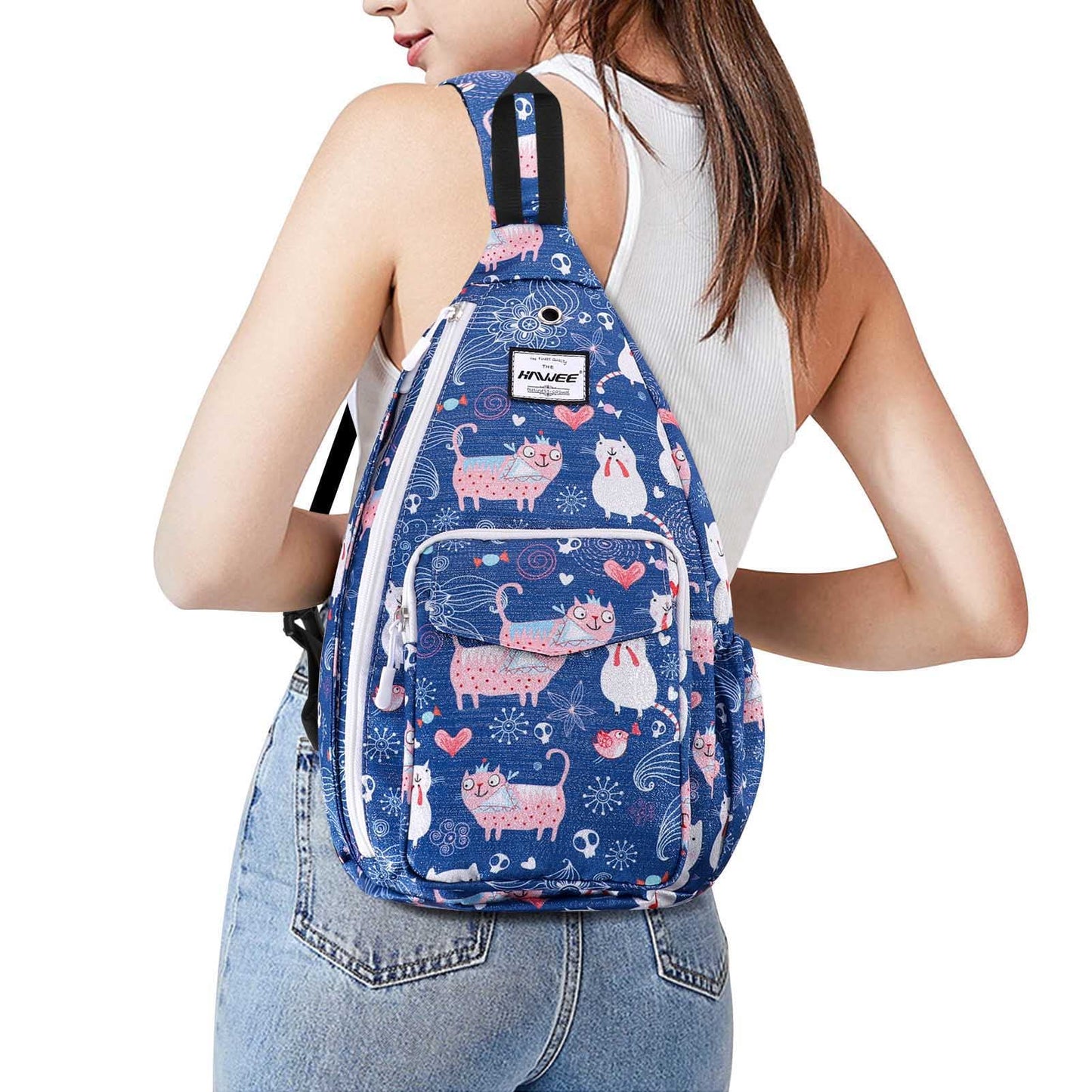 HAWEE Hiking Crossbody Bags for Women One Shoulder Strap Adjustable Sling Backpack