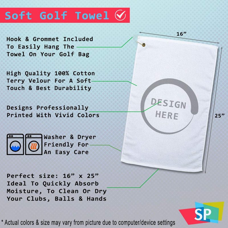 Style In Print Golf Towel German Shorthaired Pointer Cotton Bag Accessories White