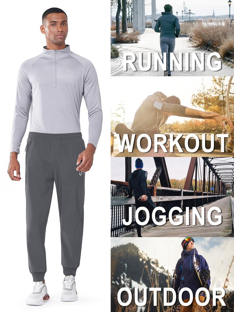 NORTHYARD Men's Fleece Lined Pants Winter Warm Sweatpants Thicken Windproof Pants Track Athletic Running Joggers Workout Gym SMOKEGREY L