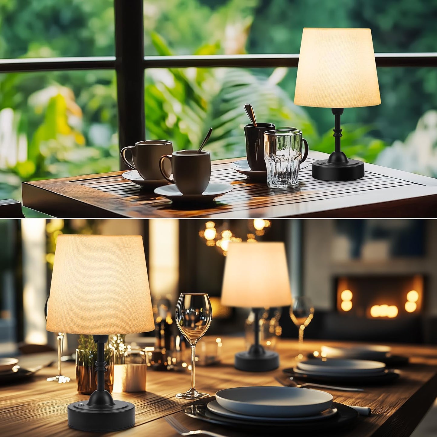 Rechargeable Cordless Touch Table Lamp - 5000mAh Battery, 3-Level Dimmable, Portable Brass Night Light for Home & Patio