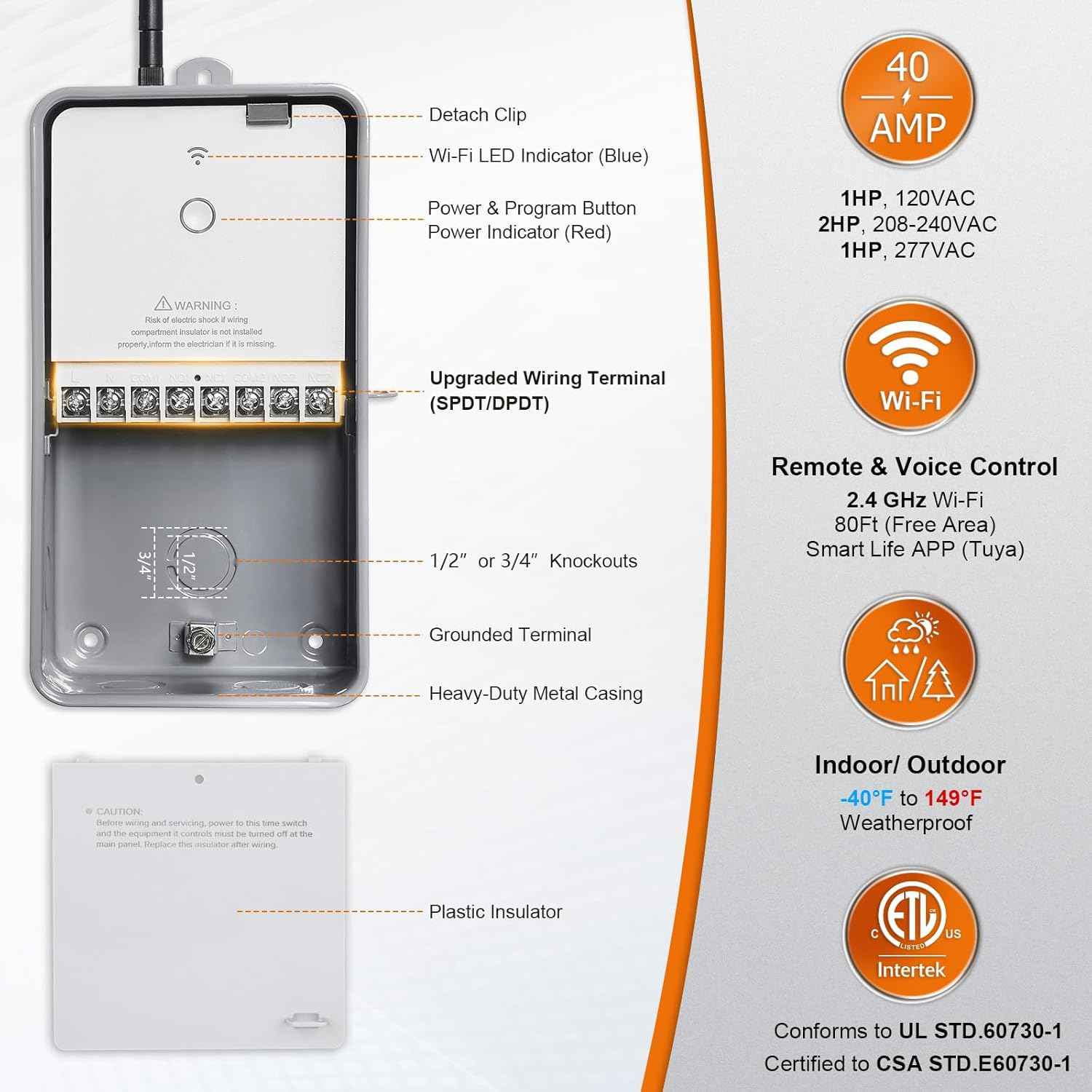 WiFi Smart Pool Timer - Heavy Duty 40 AMP Control for Pumps, Heater & Spa