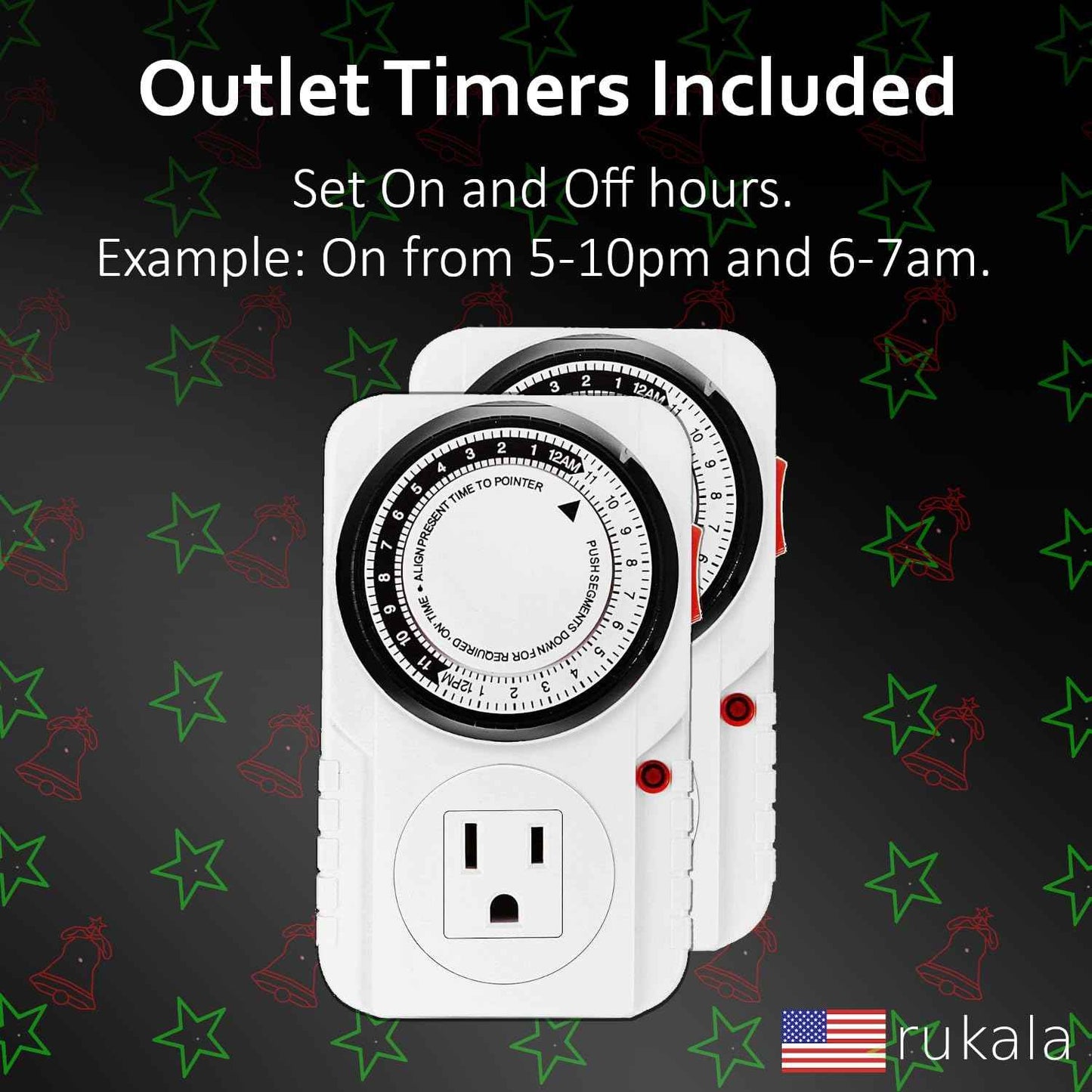 Christmas Projector Laser Lights Outdoor - Outlet Timer and Remote Included - 18 Patterns - Red and Green