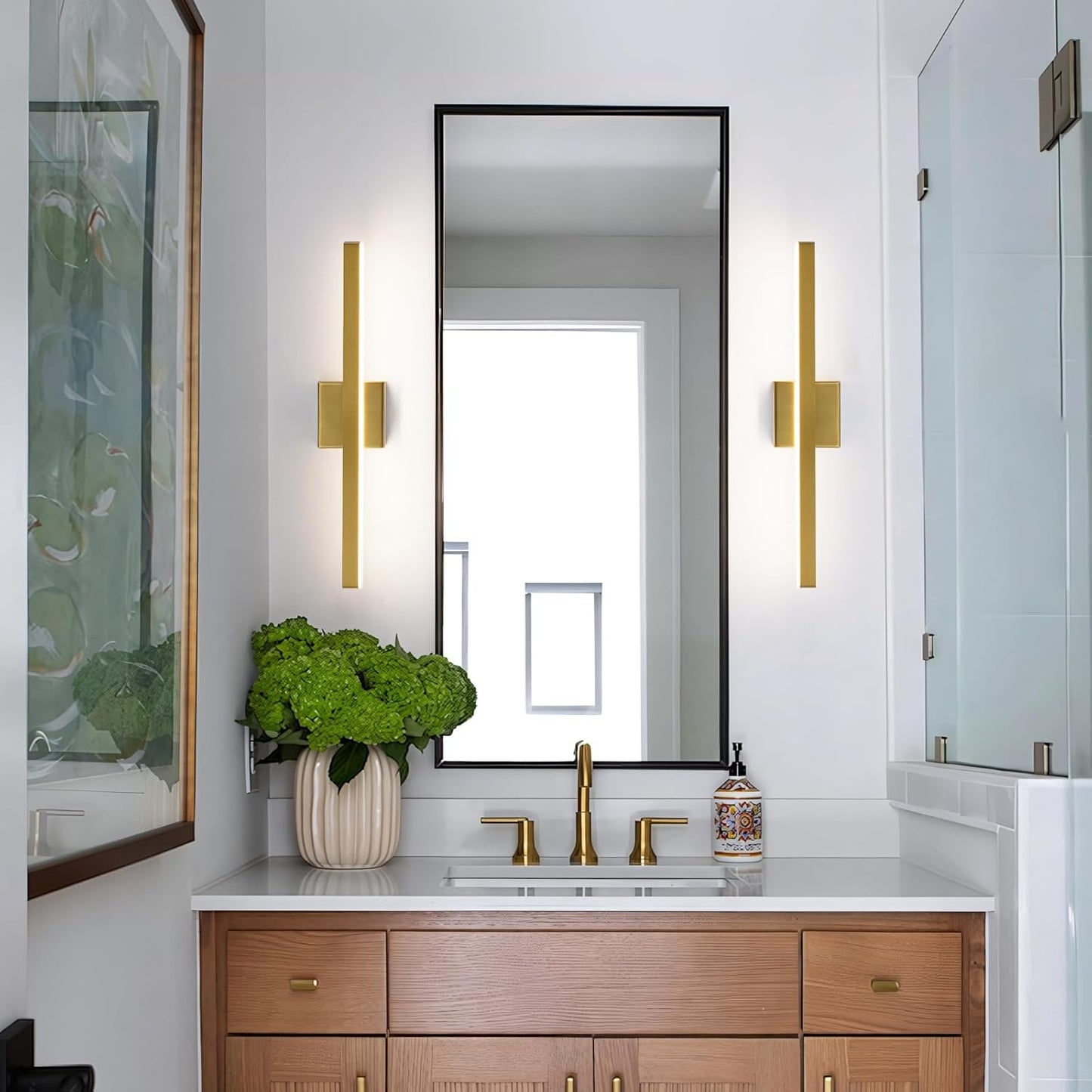 24-Inch Dimmable Gold Bathroom Vanity Light - Modern LED Bar Fixture for Over Mirror