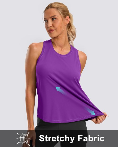 G Gradual Women's Racerback Workout Tank Tops - Loose Fit Athletic Yoga Shirts for Gym & Running