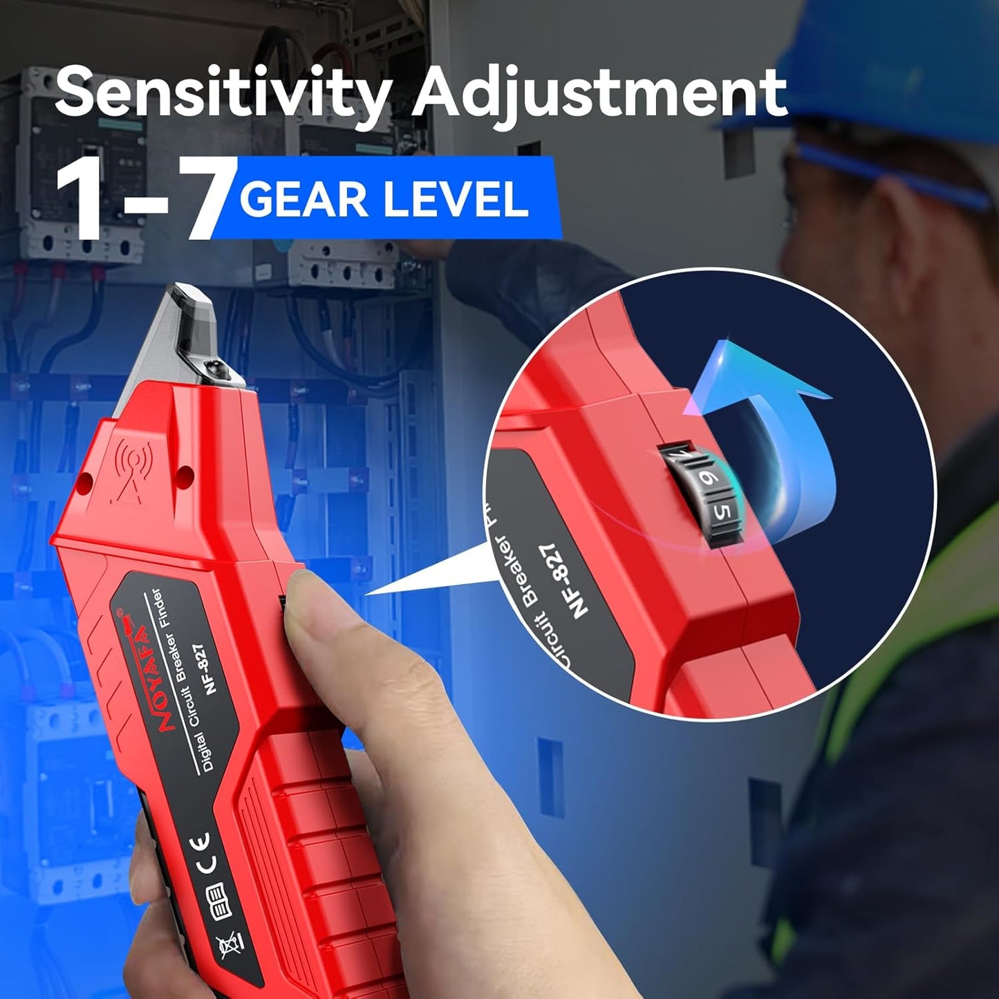 NOYAFA NF-827 Circuit Breaker Finder Tool & GFCI Outlet Tester - 90-120V AC, Includes Accessories & Storage Case