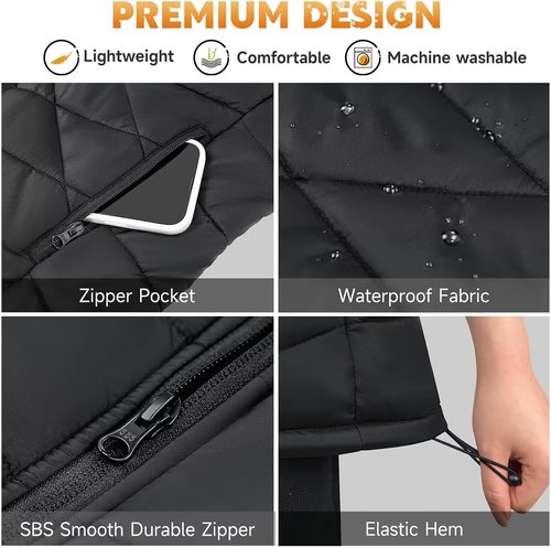KOVNLO Heated Vest for Women - Smart Button Design with Battery Pack Included | Electric Heated Jacket