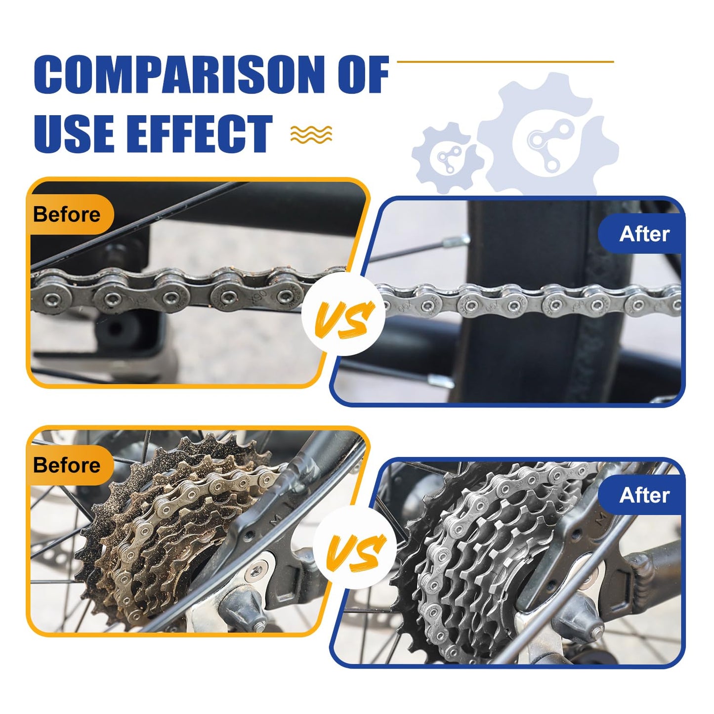 WEIDMAX 7 in 1 Bike Chain Cleaning Kit, Bike Chain Cleaner includes 350ml Degreaser Spray, 100ml Chain Lube, 4 Brushes & Towel, Bicycle Chain Cleaner for MTB/Road Bicycle