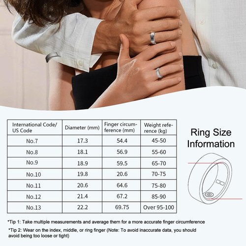 Smart Ring for Women Men,Fitness Tracker Ring with Heart Rate, Sleep Monitoring, Blood Oxygen, Step Counting for iOS and Android, No Subscription Fee, Waterproof, Valentines Day Gifts(Silver, 10)
