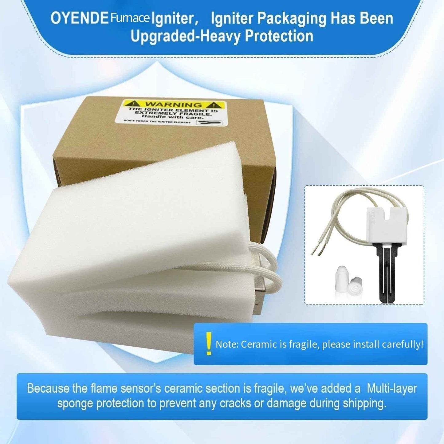 Furnace Ignitor, Gas Furnace Hot Surface Igniter Replacement For Coleman Evcon Mobile Home Furnaces, Furnace Igniter Replacement 1474-051P, 1474-052P, 025-41021-000 Furnace Replacement Ignitors