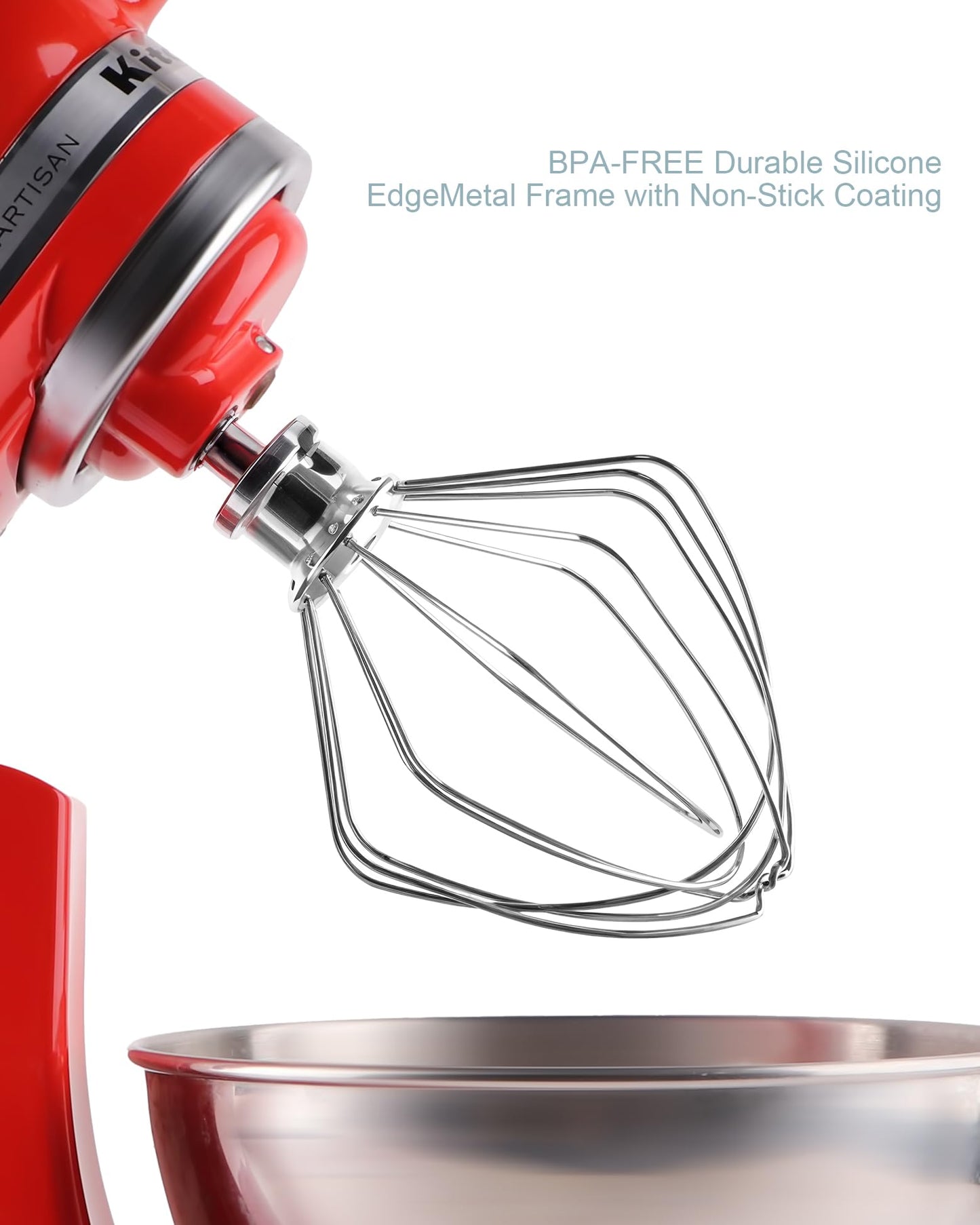 Stainless Steel K45WW Wire Whip, Attachments Fits for KitchenAid 4.5 5 Quart Tilt-Head Stand Mixer, Egg Stirrer, Cream Beater, Cakes Mayonnaise Whisk Kitchen aid Accessories