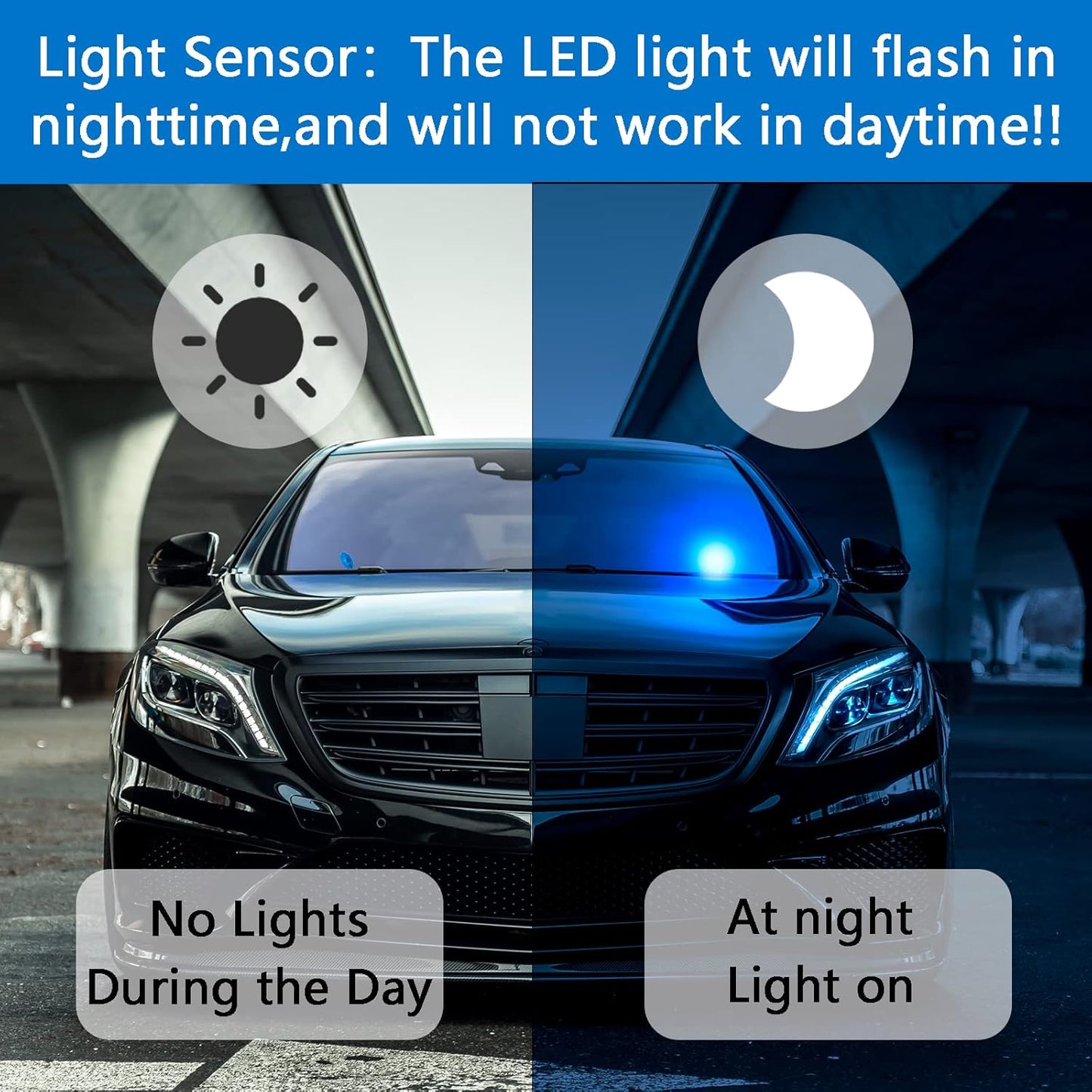 Fake Car Alarm, Dummy Car Alarm,(Batteries Included) Red LED Light Simulate Imitation Security System, Warning Anti-Theft Flash Blinking Lamp,Blue Light (Blue Light-1 Pack)