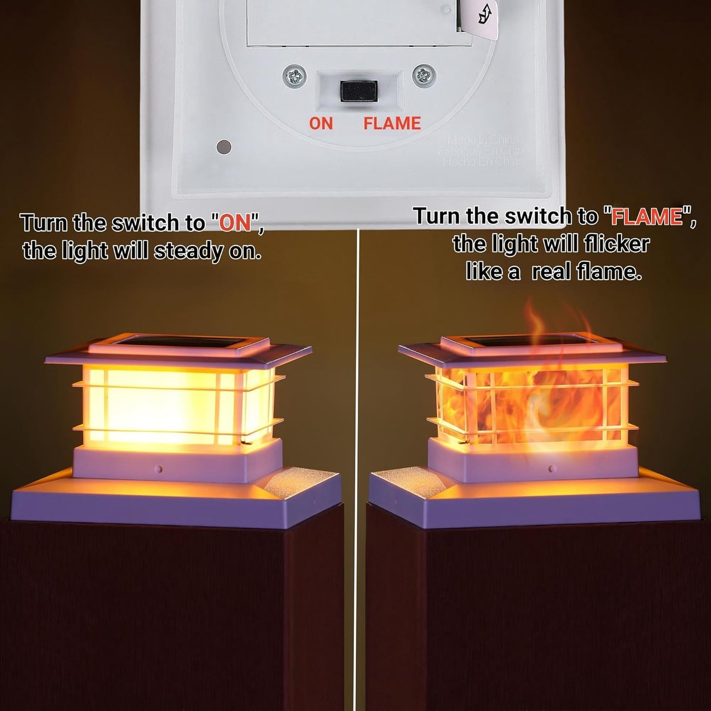 Solar Post Cap Lights - 6 Pack Outdoor Fence Lights for 4x4, 5x5, 6x6 Posts - Bright Warm White LED Decor for Garden & Patio