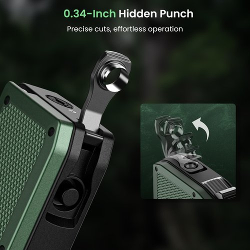 All-in-One Torch Lighters with Straight Cutter, Punch, Holder, Windproof Dual Jet Flame Torch Lighter, Refillable Butane Torch Lighters with Gift Box for Men, Multi-function Accessories for Men Luxury