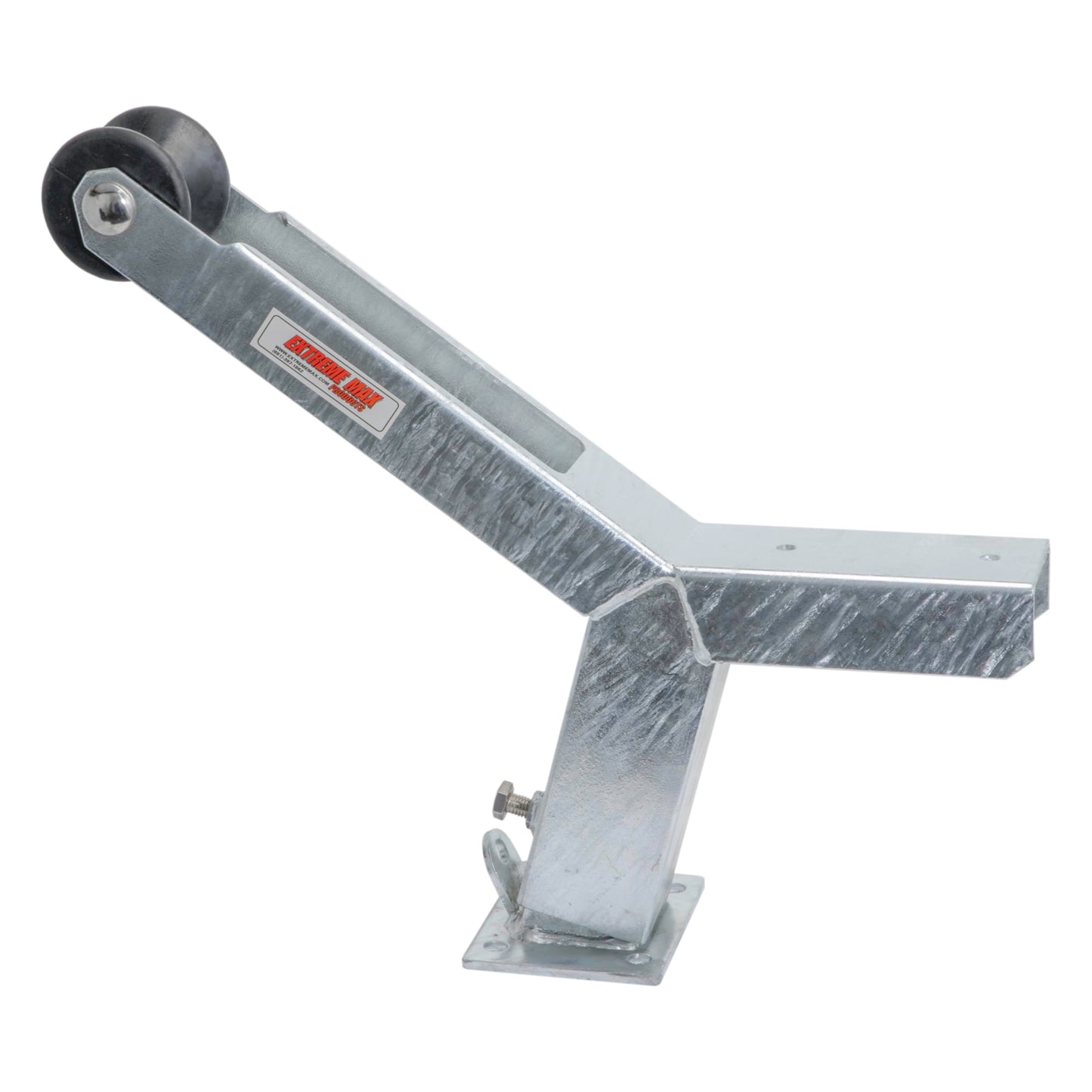 Extreme Max 3006.6895 Adjustable Height Notched Winch Stand with Roller - Galvanized Finish, Hardware Fits 3" W x 4" H Trailer Frames