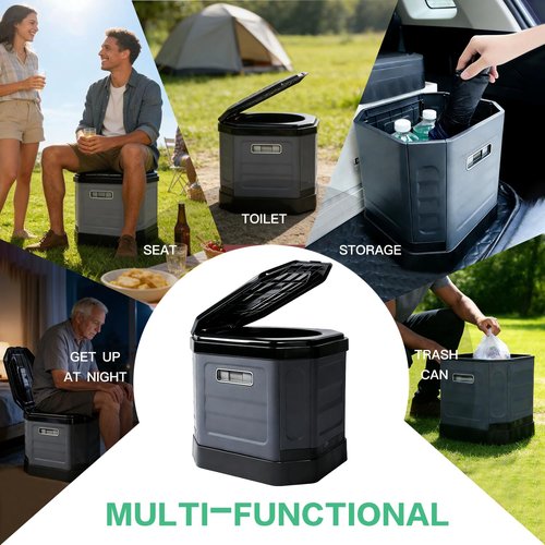 Tfulad Camping Toilet for Adults - Portable Folding Toilet with Lid,Travel Portable Potty for Adults,Porta Potty Car Portable Potty
