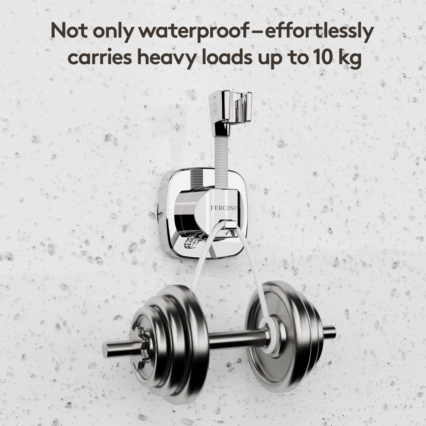 FERCOSEN 360° Swivel Shower Head Holder with Suction Cup | 10kg Load Capacity, Tool-Free Installation in Seconds | Removable and Rust-Resistant Shower Bracket