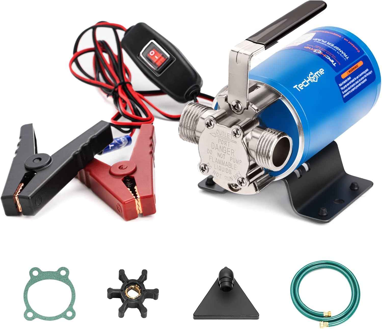 1500GPH Submersible Water Transfer Pump - 12V Sump Pump with 20ft Power Cord