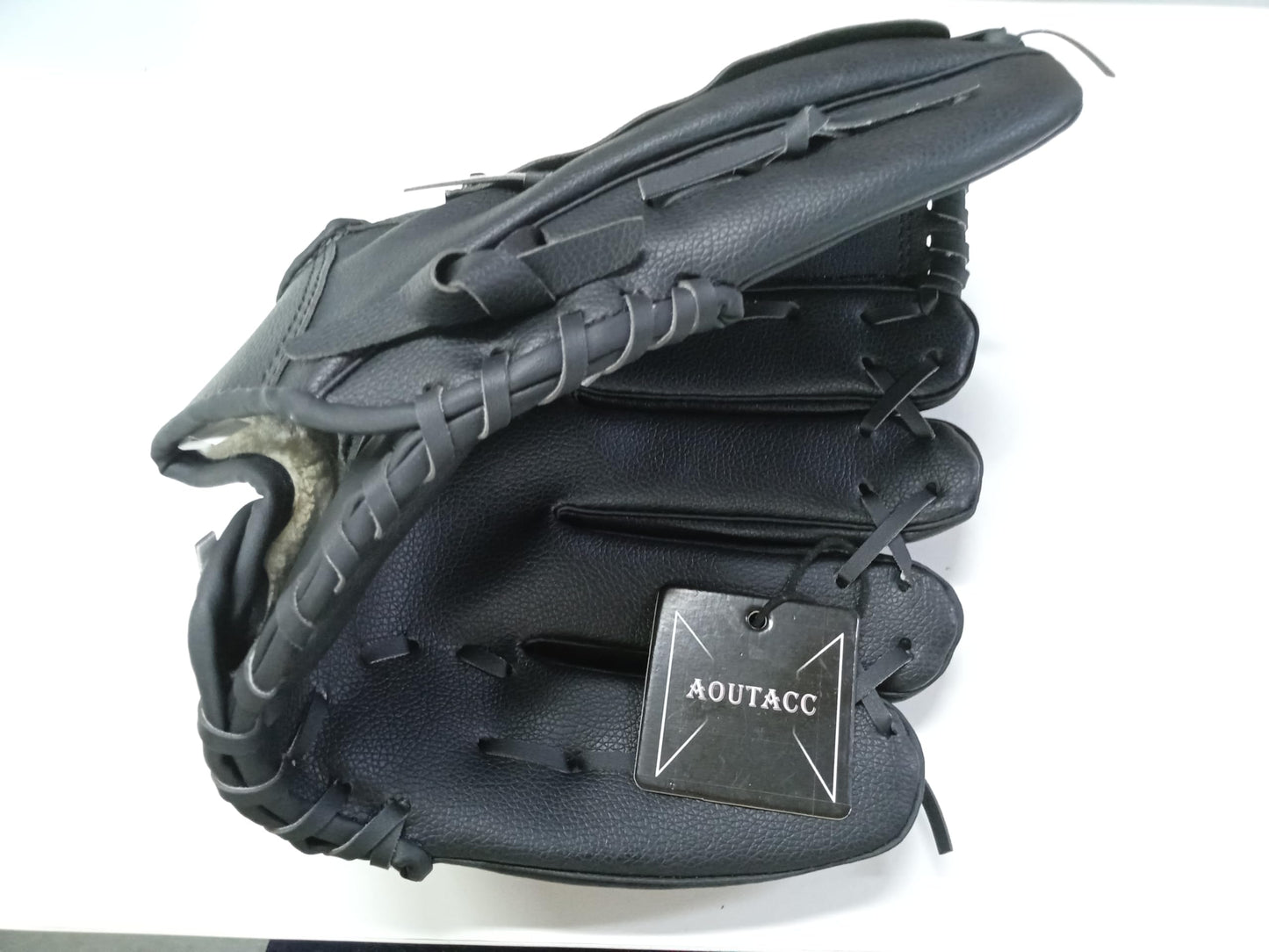 AOUTACC Baseball Gloves Softball Glove,12.5 Player Preferred Wear-Resistant PU Material Softball Fielding Glove,Left Hand Gloves Right Hand Throw for Youth Adult Beginner Infielder-Black Infield