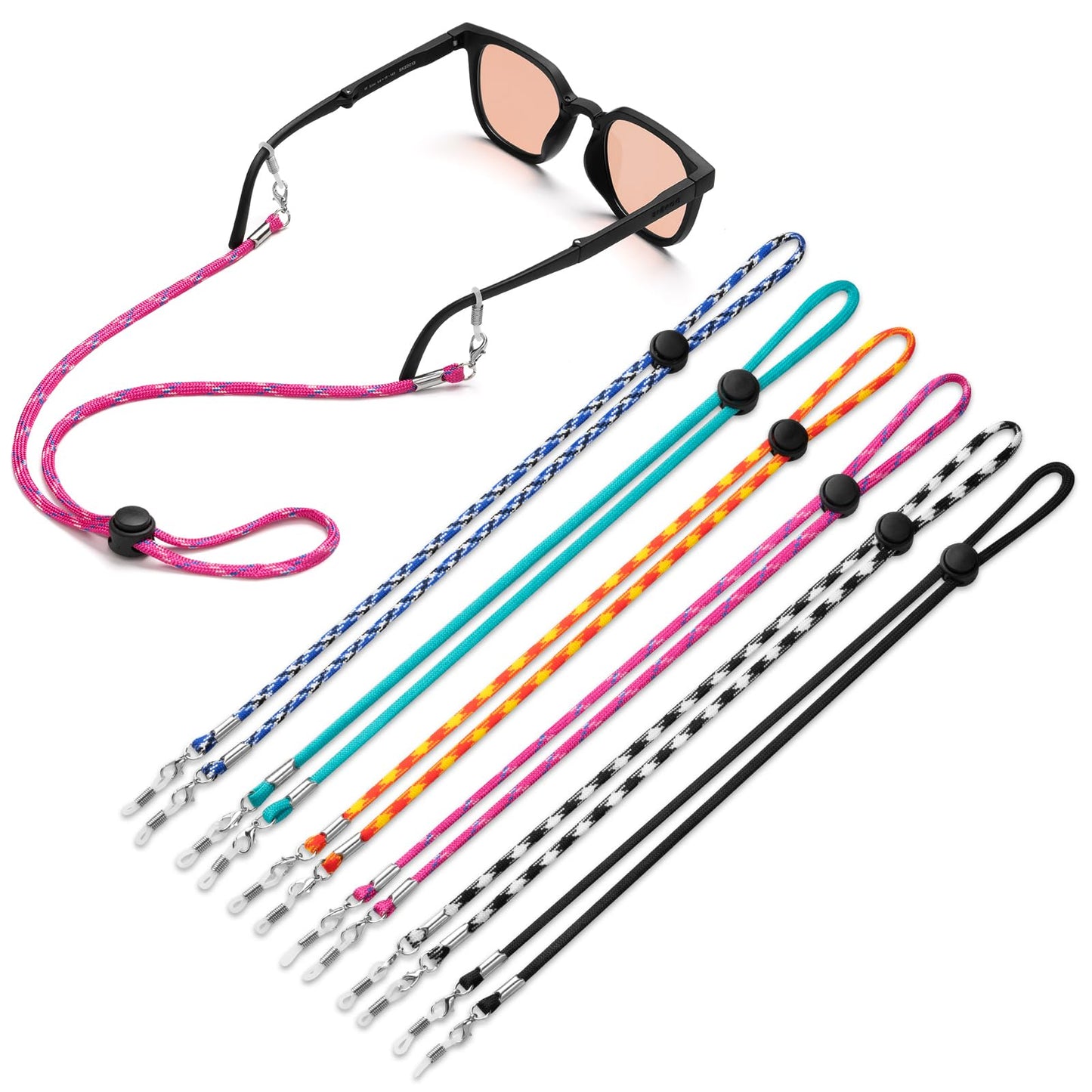 DUGRAFT Glasses Strap 6-Pack - Eye Glasses Holders Around Neck, Sunglasses Strap for Sports & Casual Wear - Adjustable, Secure & Comfortable