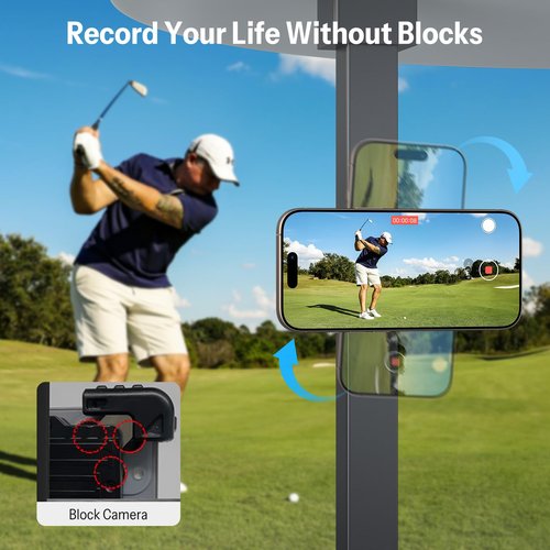 OMOTON Golf Cart Phone Holder, Mount for MagSafe iPhone 17 16 15 14 13 12, Universal Super Magnet Base, 360° Rotatable, Fits EZGO Club Car Yamaha Icon & Gym, Golf Cart Accessories Gift for Golfers