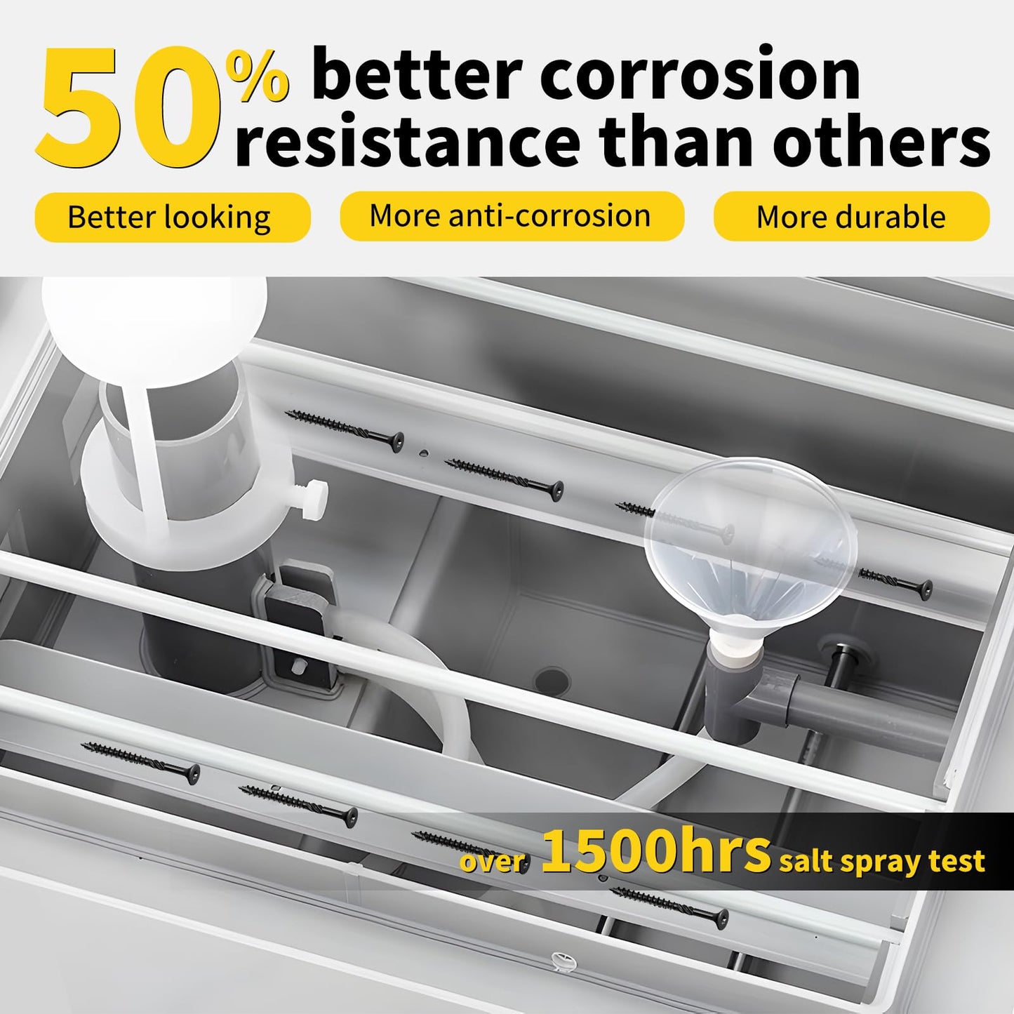 Deck Screws 3 Inch, 138pcs FIXLINK Wood Screws #10 x 3, 2lb, Epoxy Coated, T25 Star Bit Above 1500 Hour Salt Spray Coating Outdoor Decking Screws Excellent Rust Resistant for Outdoor Wood Fence