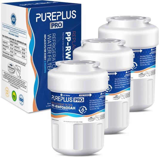 PUREPLUS PRO Refrigerator Water Filter Replacement - NSF Certified 3-Pack for HDX FMG-1, PL-100, WFC1201