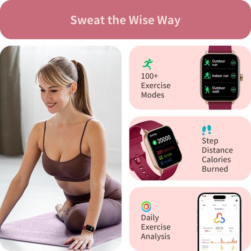 Fitness Tracker, 1.8" Smart Watches with Heart Rate/Blood Oxygen/Sleep Monitor, Alexa Built-in & Answer/Make Calls, Step Counter Fitness Watch with 101+ Sports Mode, IP68 Waterproof for Android iPhone