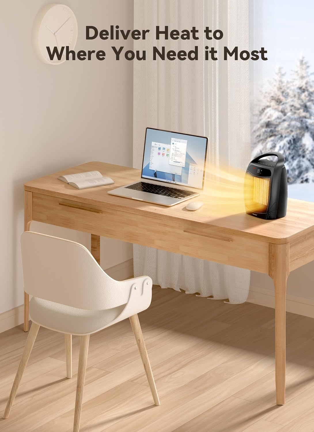 1500W Electric Space Heater with Remote - Portable PTC Ceramic Heater for Home & Office