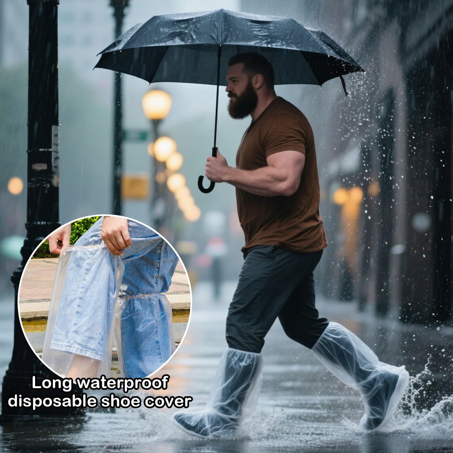 PASDUCHAS 12 Pair Shoe Covers for Rain, Disposable Non Slip & Thickened Shoes Ponchos