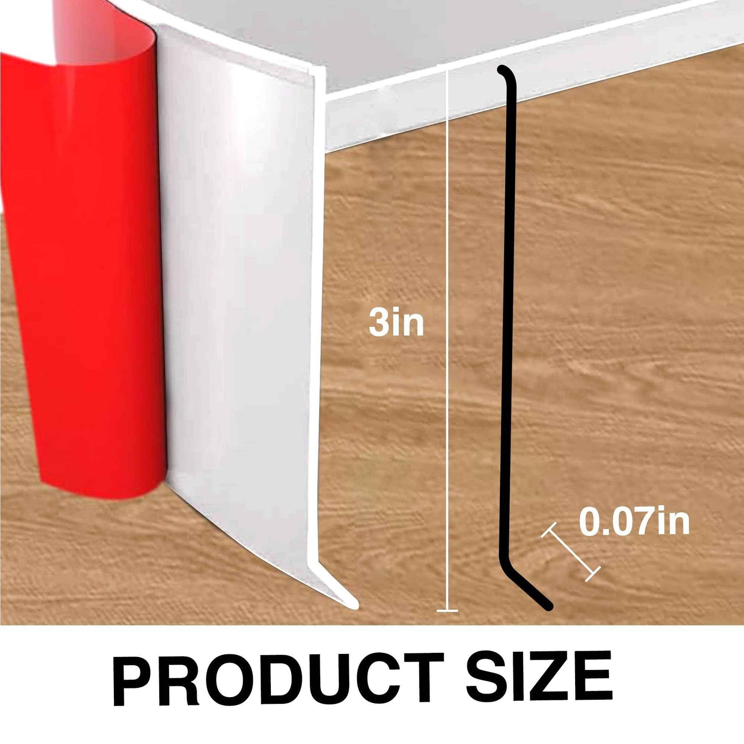 White Wall Molding Trim 3 Inch x 10 Feet, Wall Base Baseboard Molding Trim Flexible Self Adhesive Rubber Wall Base Moulding Trim Peel and Stick Design Home Decoration Skirting Strip