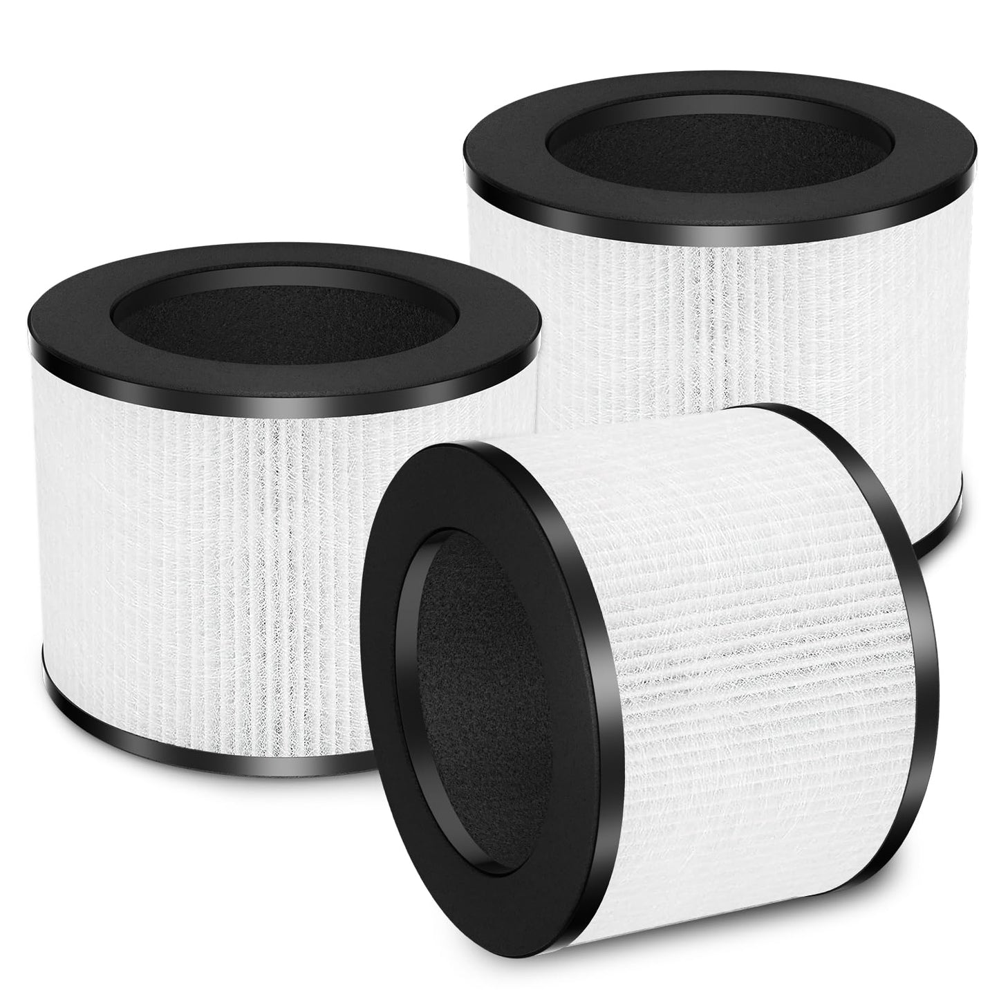 TZ-K1 Replacement Filter Compatible with ToLife TZ-K1 Filter, with FreAire KN6391, with Aroeve MK01 MK06 MG01JH Filter, 3-in-1 H13 HEPA Filter 360° Rotating, Activated Carbon and Pre-filter, 3 Pack