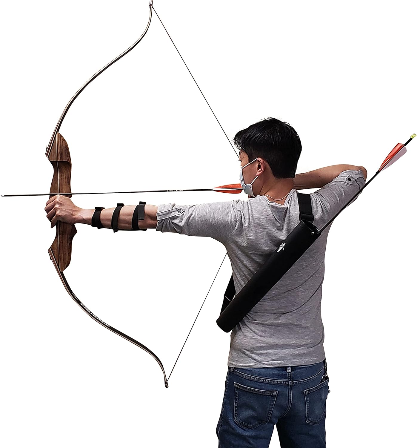 SAS Leather Tube 17" Hip Quiver | Durable Arrow Holder with Belt Clip for Archery
