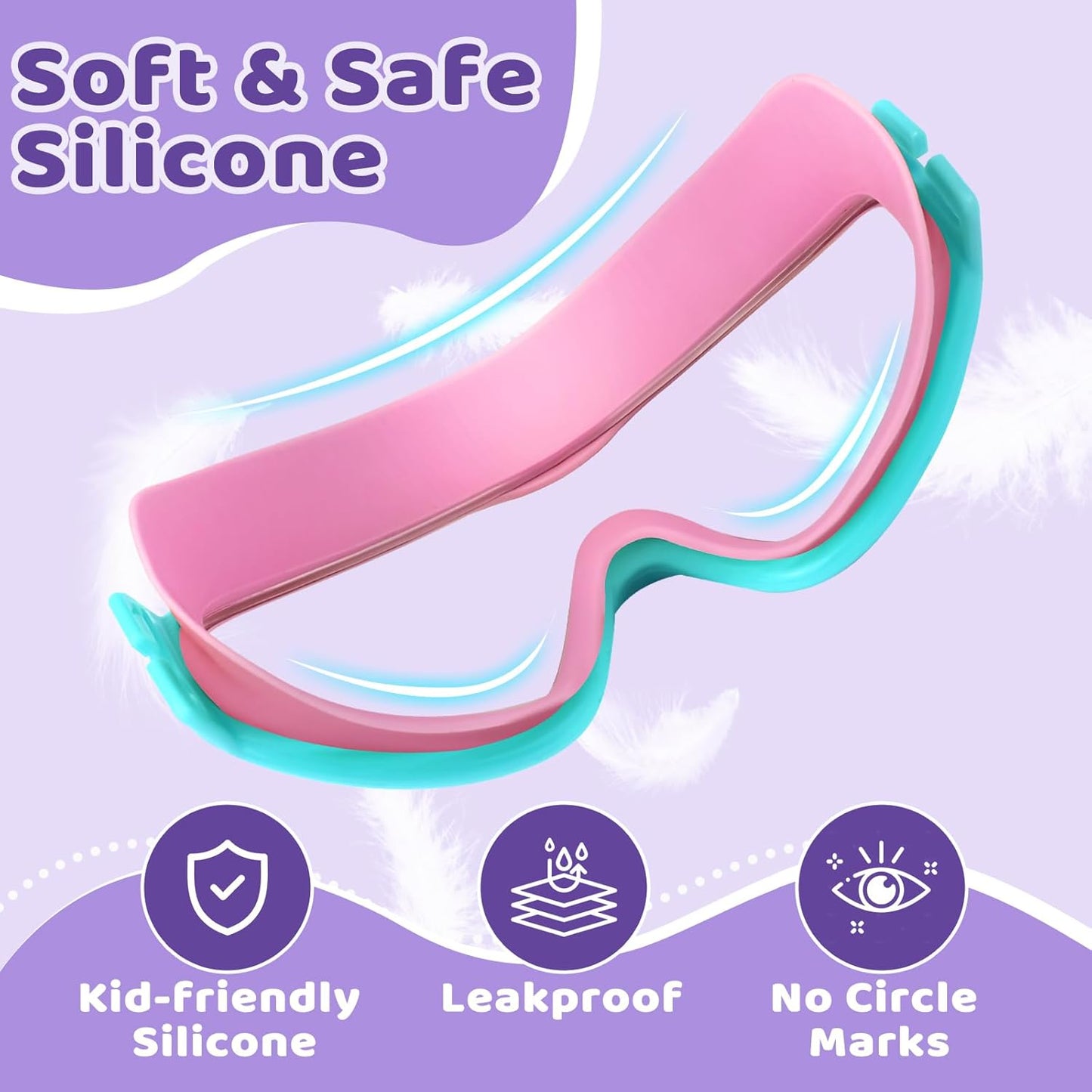 Vvinca Kids Swim Goggles - Anti-Fog, UV Protection, No Leak | 2 Pack with Comfort Fabric Strap for Ages 3-14