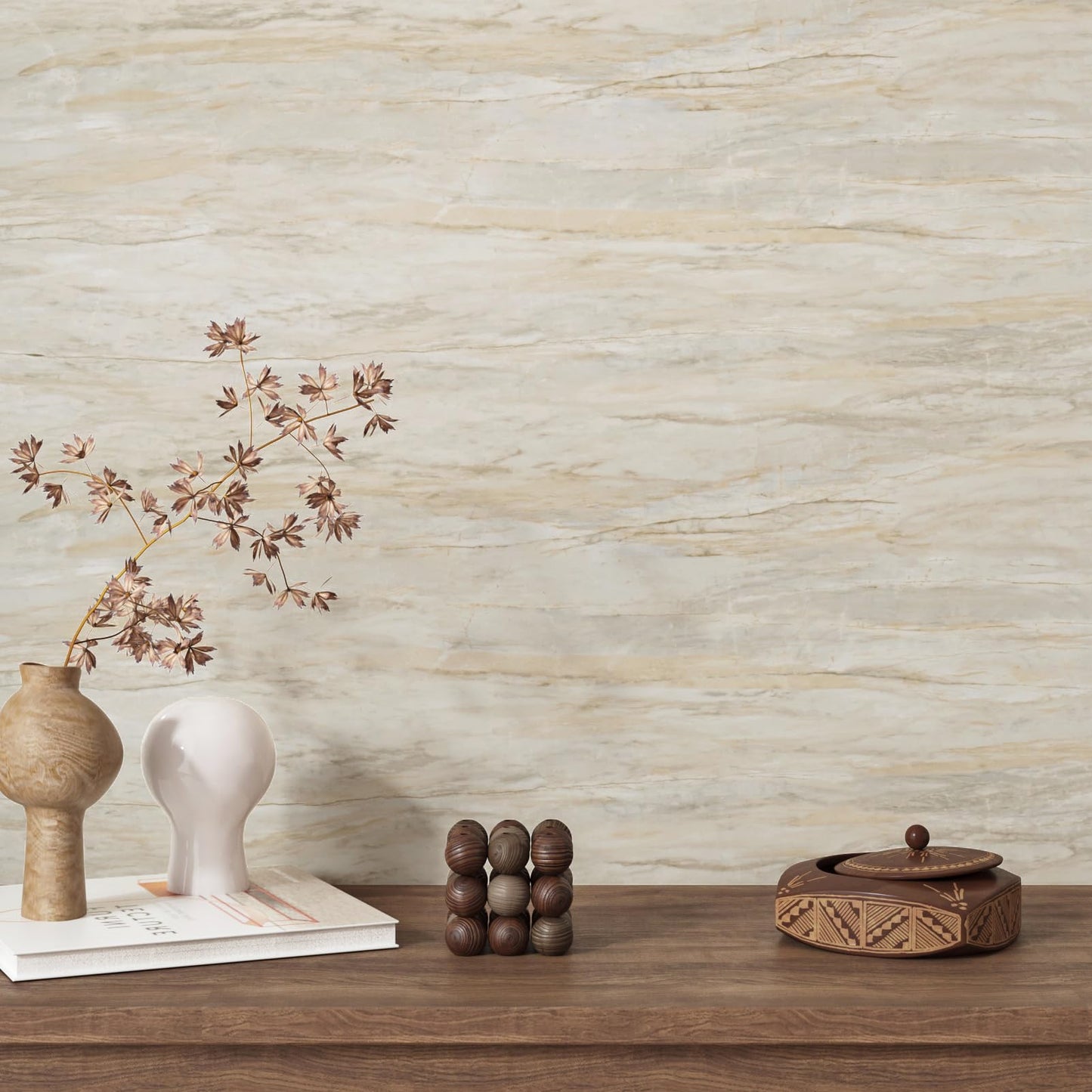 Wallercity Light Wood Oak Contact Paper for Counter Tops Beige Wood Grain Self Adhesive Wallpaper for Bathroom Peel and Stick Countertops Vinyl Wrap Kitchen Wall Paper for Cabinets Table 15.8''x78.7''