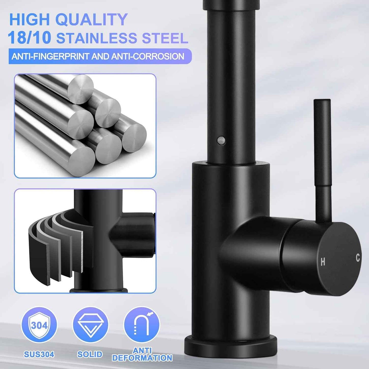 Touchless Kitchen Faucet with Soap Dispenser & Pull Down Sprayer - Commercial Grade Brushed Nickel