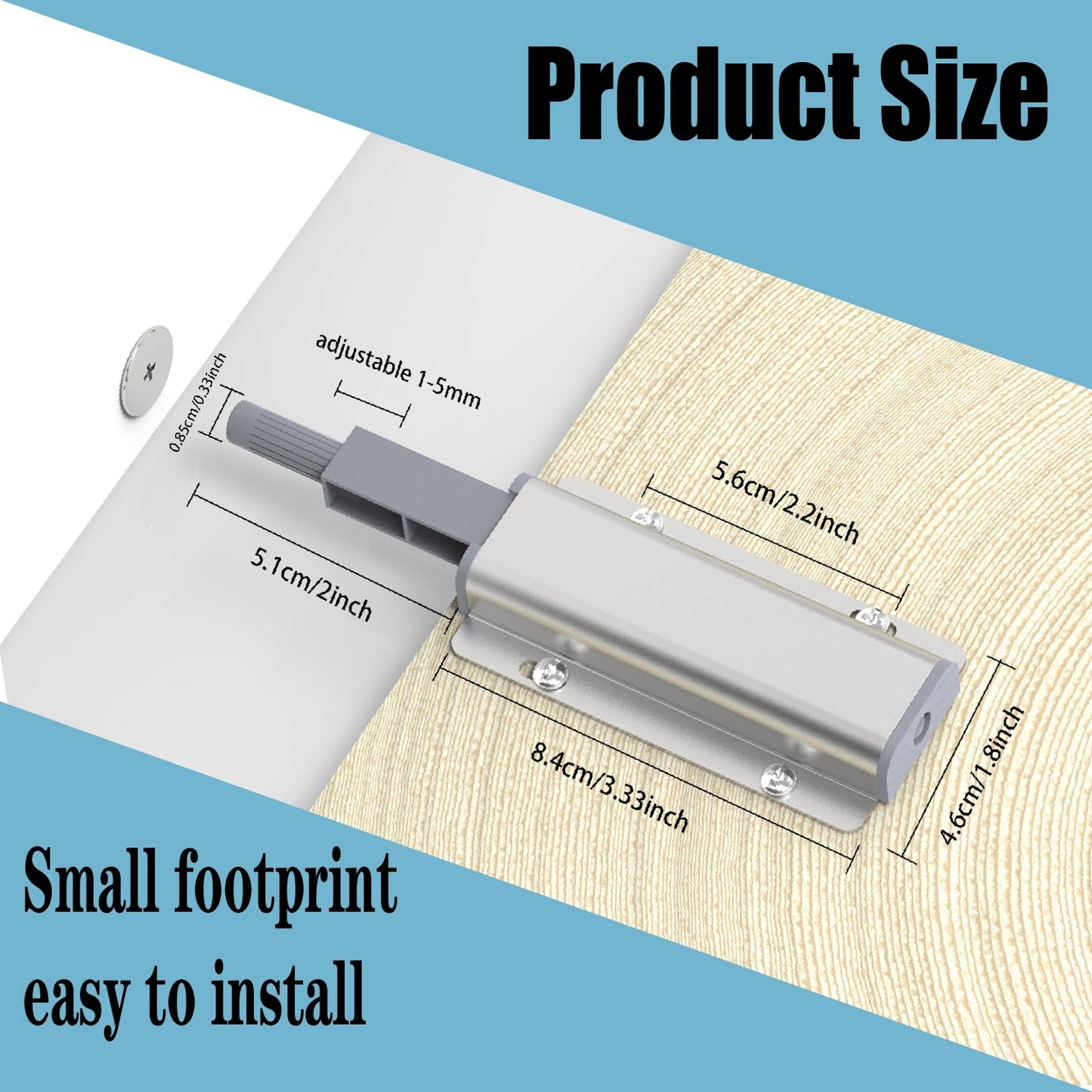 Push to Open Door Latch for Cabinet Door 2 Pack Magnetic Push to Open Cabinet Hardware Heavy Duty Touch Latch for Closet Kitchen Doors Cabinets Drawers Wardrobes