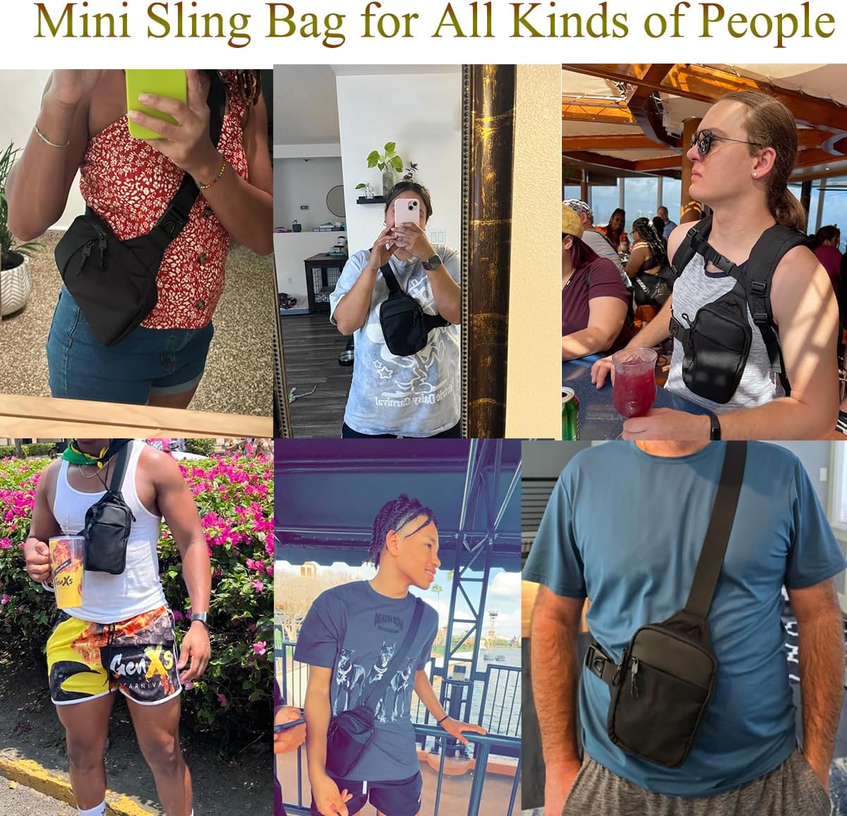 Skiennix Mini Sling Bag - Trendy Waterproof Crossbody Chest Bag for Men | Lightweight Daypack