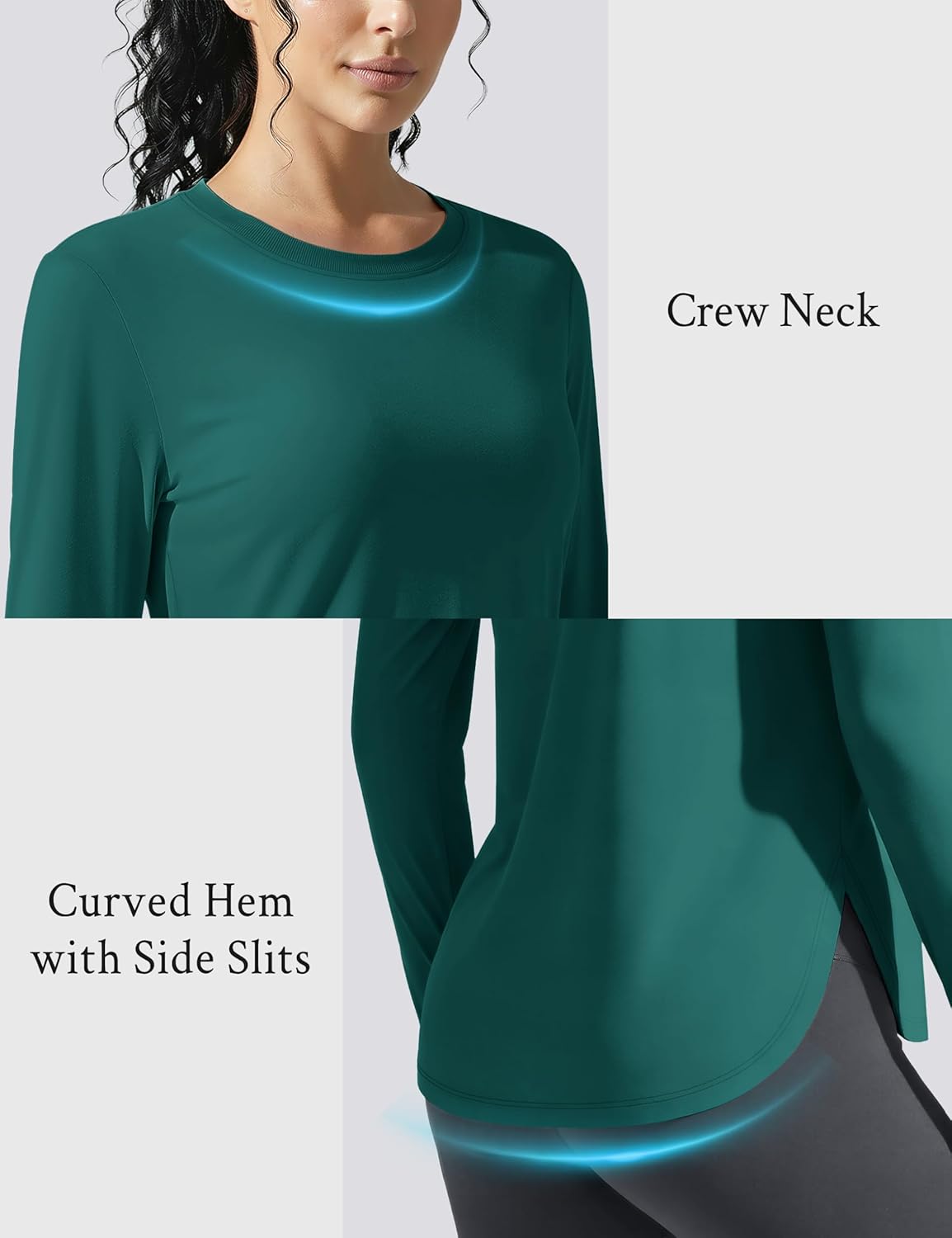 TACVASEN Women's Long Sleeve UV Protection Shirt - Breathable Lightweight Outdoor Workout Top