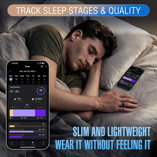 Halo Ring Smart - Fitness Tracker with Sensor Technology | Compatible with iOS & Android, Long Battery Life