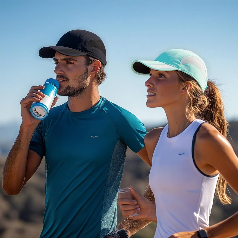 HH HOFNEN Quick Dry Baseball Cap Unstructured Running Cap Water-Resistant UPF 50+ Mesh Golf Sun Hats for Men Women Black