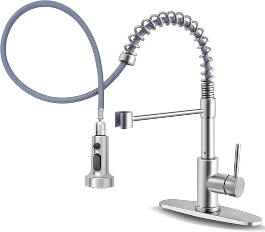 Touchless Kitchen Faucet with Soap Dispenser & Pull Down Sprayer - Commercial Grade Brushed Nickel