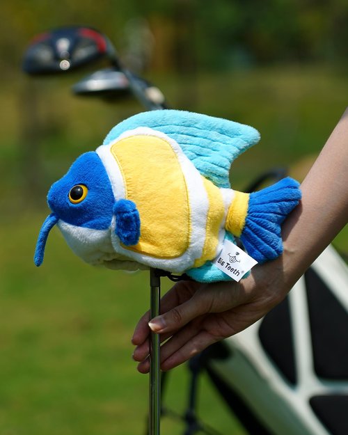 Big Teeth Golf Angelfish Putter Cover, Soft Blade Putter Cover, Plush Funny Putter Head Covers, for Blade Mallet and Hybridds Clubs, Drawstring Closure