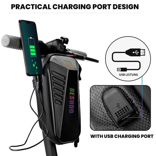 Besudo E-Scooter Roller Bag - 3L Waterproof Handlebar Storage for E-Scooter Accessories - LA005-3L