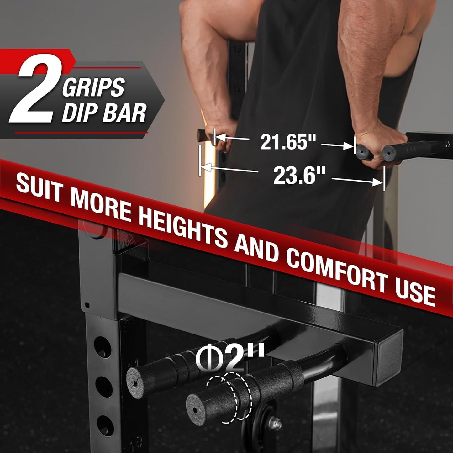 Mikolo Power Cage - 2000LB Power Rack with Dual Pulley System | Multi-Function Home Gym Equipment