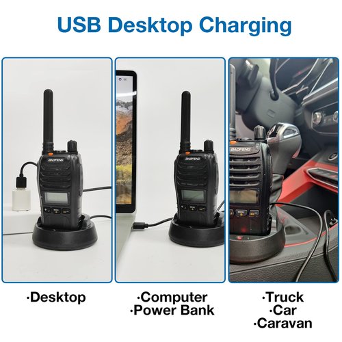 Baofeng BF-88ST Pro Walkie Talkies - 3 Pack, Long Range Radios Walkie Talkies for Kids and Adults, Upgraded from BF-88ST NOAA VOX Dual Watch, with Desktop Charger and Earpieces (Black)