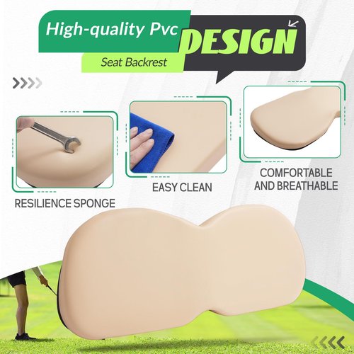 WUTIST Golf Cart Front Seat Backrest Compatible with 2004-Up Club Car Precedent Seat Back Cushion Assembly Kit Beige Plastic Foam Wood