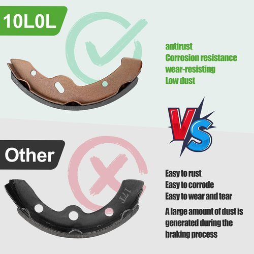 10L0L Golf Cart Rear Brake Drum Repair Kit for Club Car DS 1995-Up and Precedent 2004-Up, Golf Cart Brake Drums, Brake Pads and Brake Shoes Spring Kit, OEM 101791101, 10603, 1018232-01