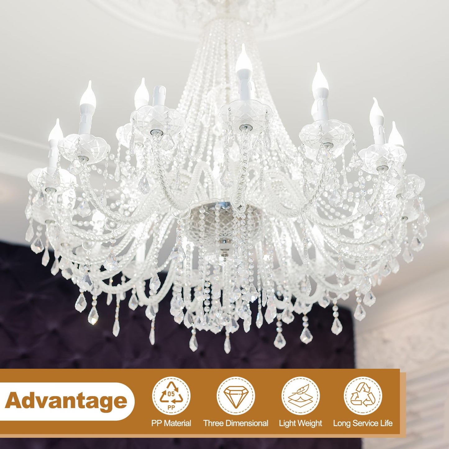 PATIKIL 3 Inch Tall Candle Covers Sleeves, 10Pcs Plastic E12 Chandelier Socket Sleeves Drip Candle Socket Covers Bulb Light Base Holder for Crystal Candle Lamps, White