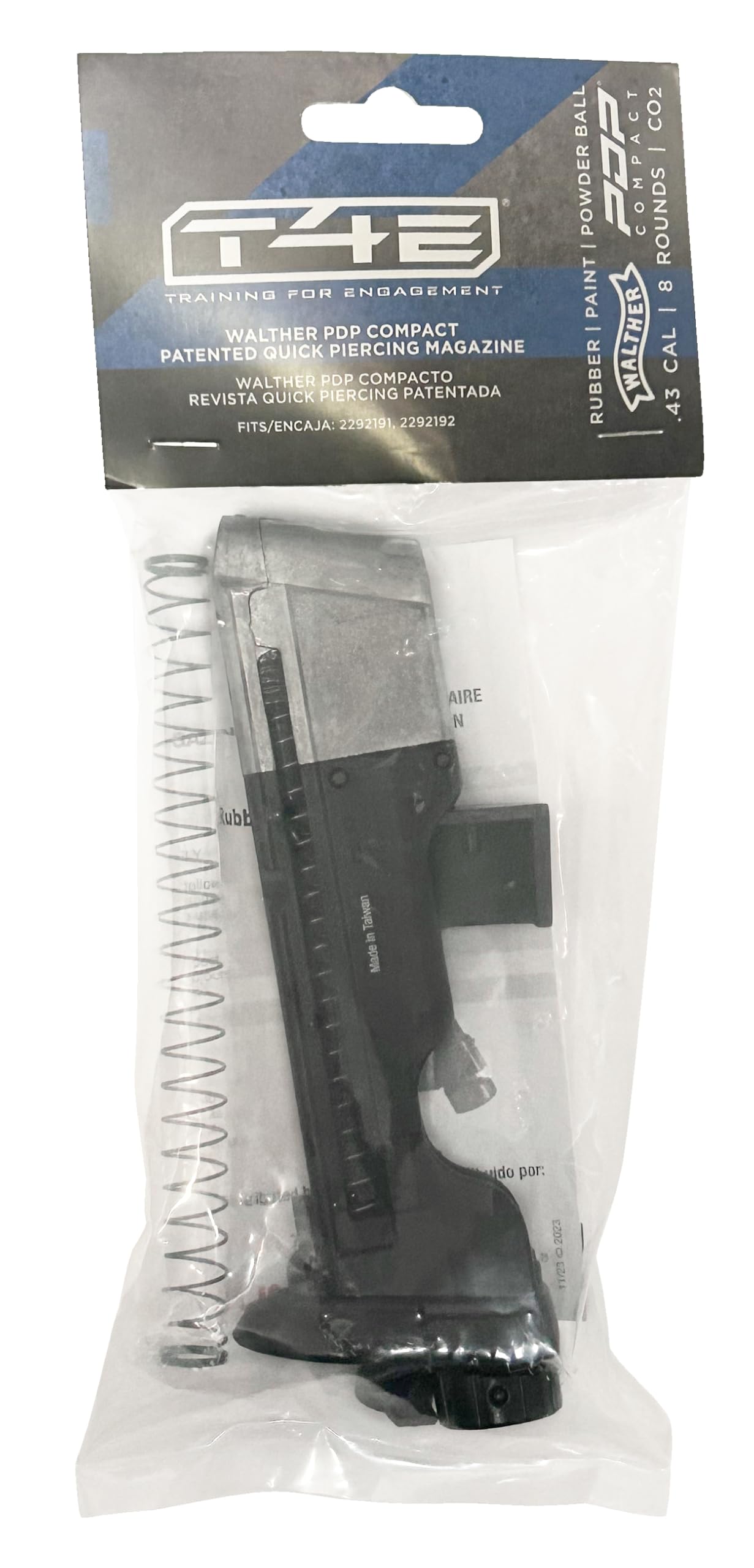 T4E Walther PDP Compact 8-Round Quick-Piercing Magazine for .43 Caliber Training Pistol Paintball Gun Marker